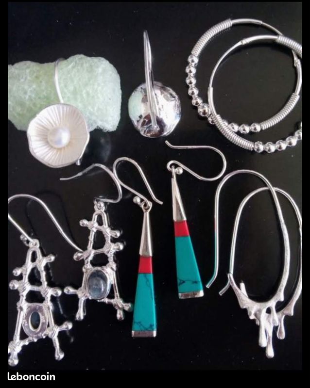 Boucles D'oreilles Clips Modernistes Biche De Bere En étain Argenté - Occasion, Bon état
