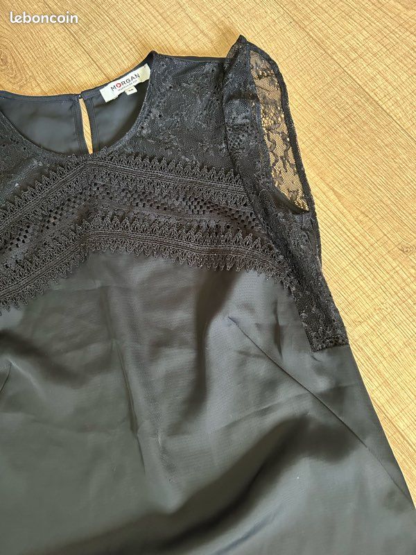 Blouse Morgan Noire Et Argentée Taille 36 - Neuve Sans étiquettes, Jamais Portée
