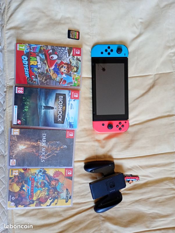 CONSOLE nintendo switch avec 5 JEUX et une MANETTE (image 1)