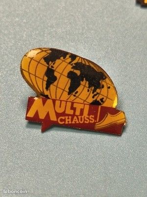 Vintage pin's Multi Chauss globe terre émaillé publicitaire collection (image 1)