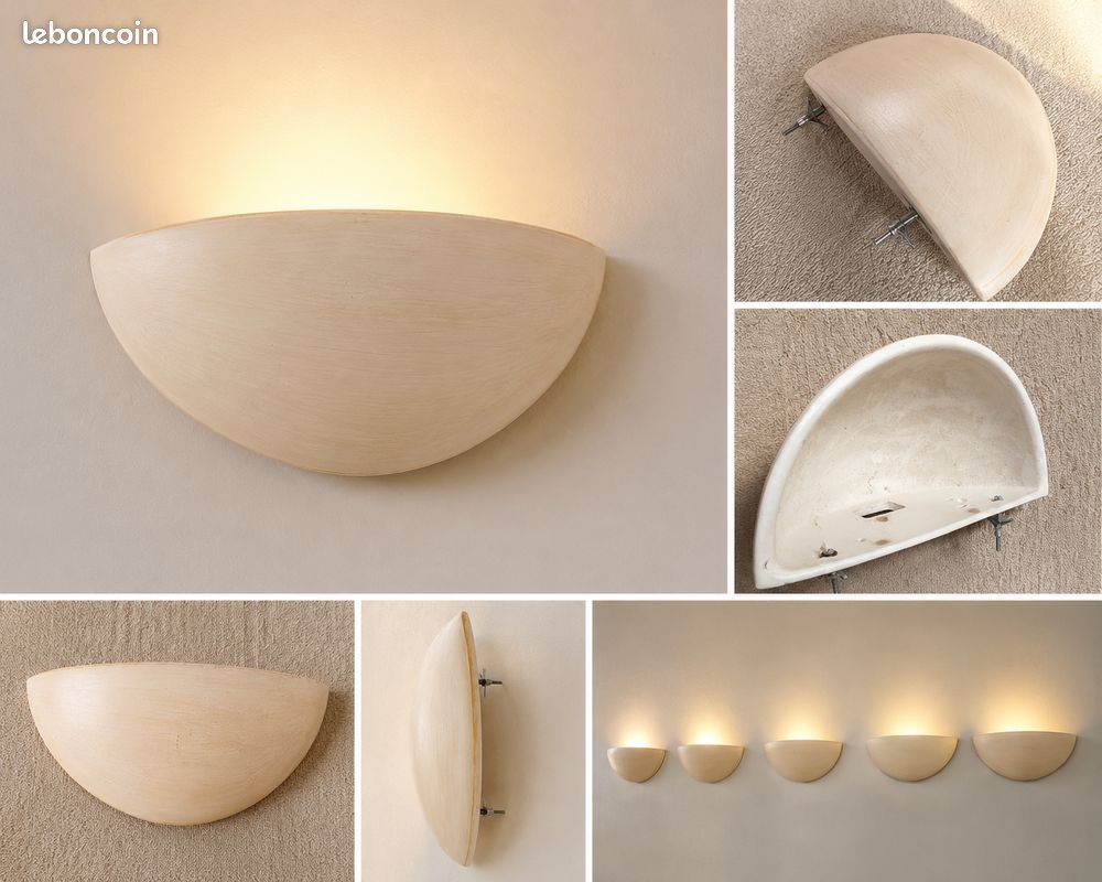 Appliques murales demi-lune beige – 27 x 15 cm – 5  pièce ou lot de 5 (image 1)