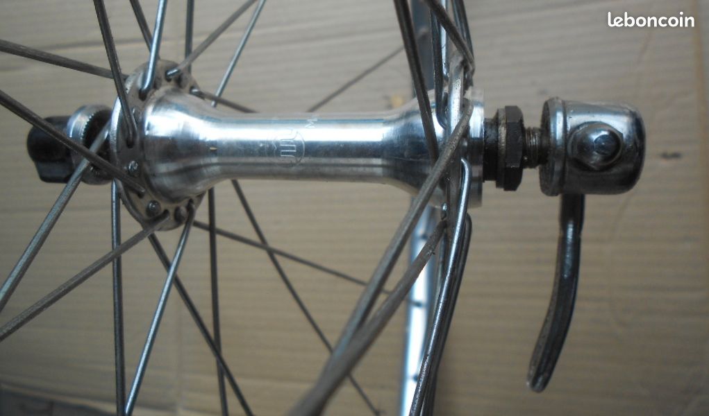 Lot 2 roue avant arriere velo course ancien 1985 (image 2)