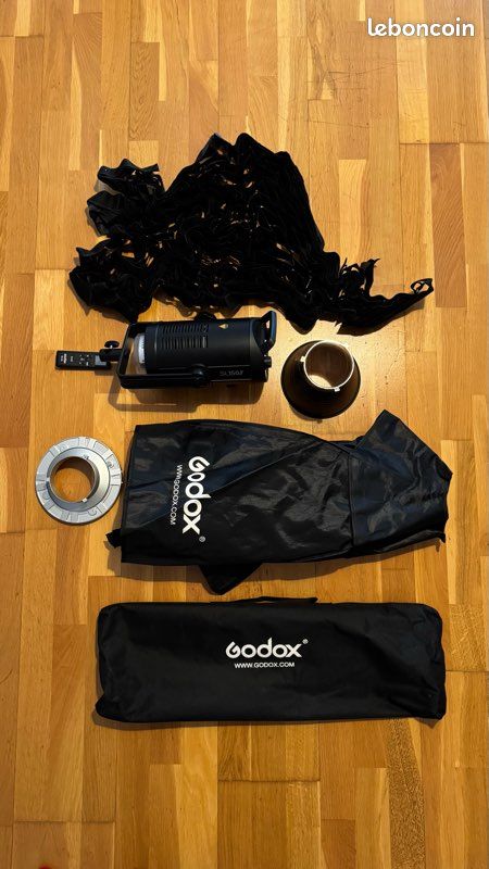 Godox SL150W LED Vidéo + Softbox 120cm + Réflecteur + Grille - Kit Complet (image 1)