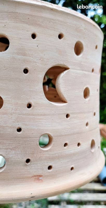 Luminaire ✨ thème nuit 🌛 étoilée ✨ terre cuite 🌸 artisanale 🌜 (image 8)