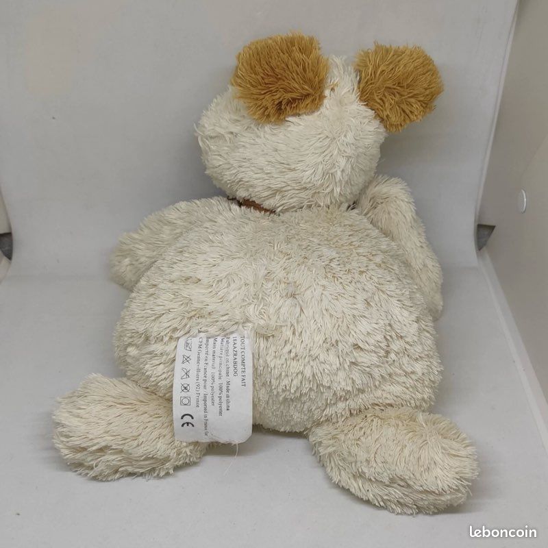 Doudou Chien TOUT COMPTE FAIT Beige Crème Marron Écharpe 30cm - RARE / SOS (image 2)