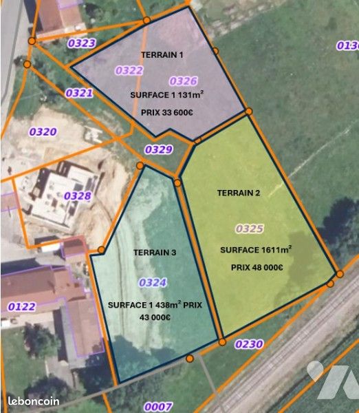 Terrain 1438 m² · aux Poulières · 1 438 m² · 43 000 €