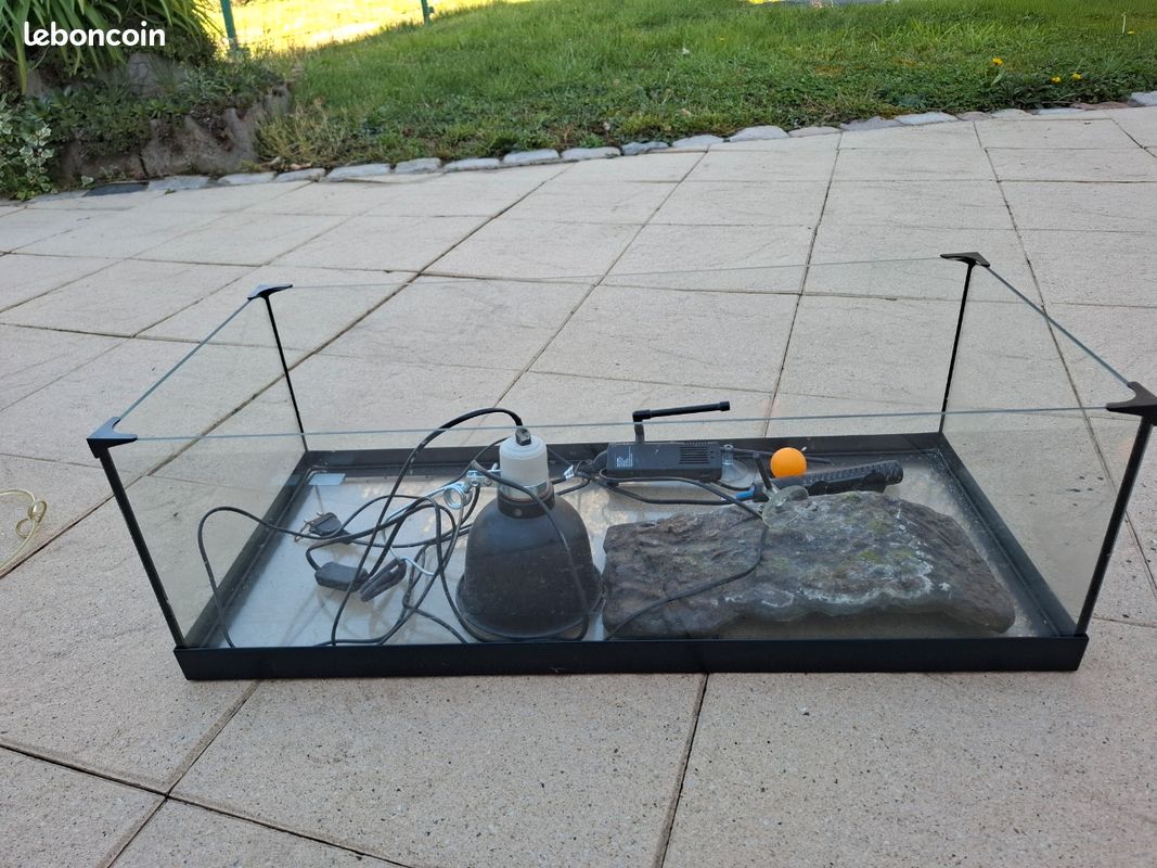 Terrarium 80 cm avec lampe + chauffage + support (modèle sans couvercle) (image 3)