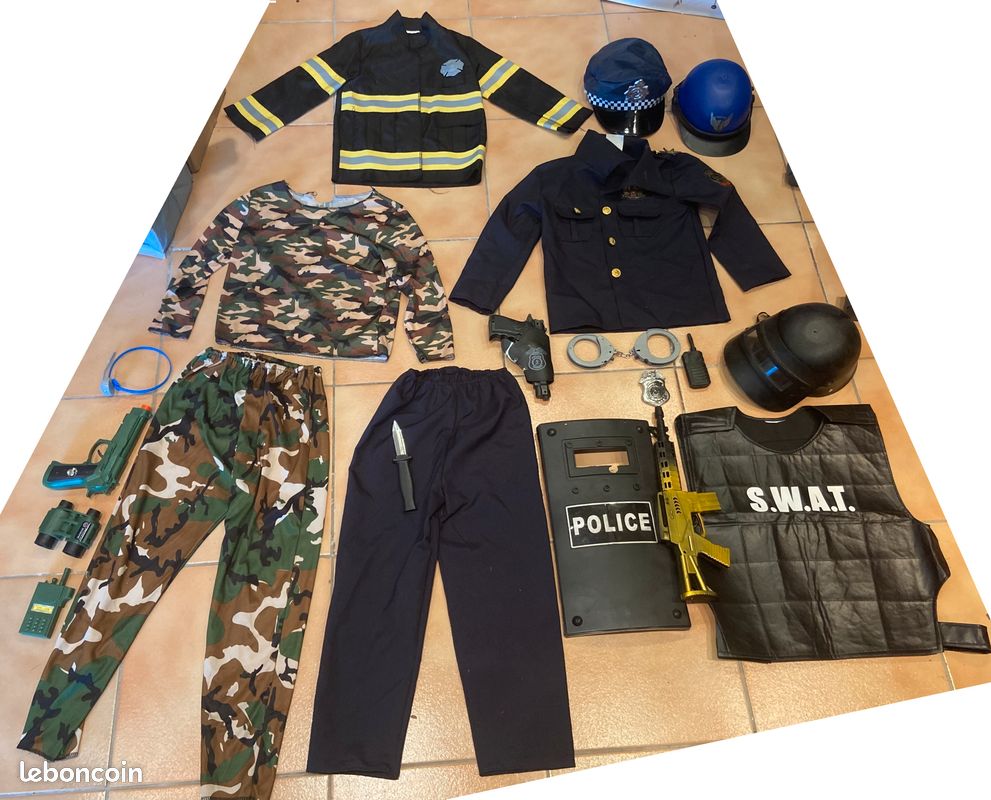 URGENT déguisement POUR ENFANTS GARCONS costume fete police super heros militaire superman batman cowboy accessoire epee masque (image 2)
