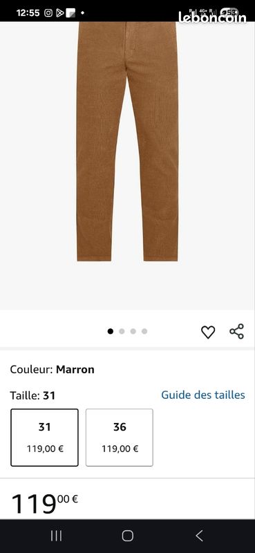 Pantalon Velours Camel M&F Girbaud Tiagageddon - Taille 31 (40-42) - Neuf Avec Étiquettes