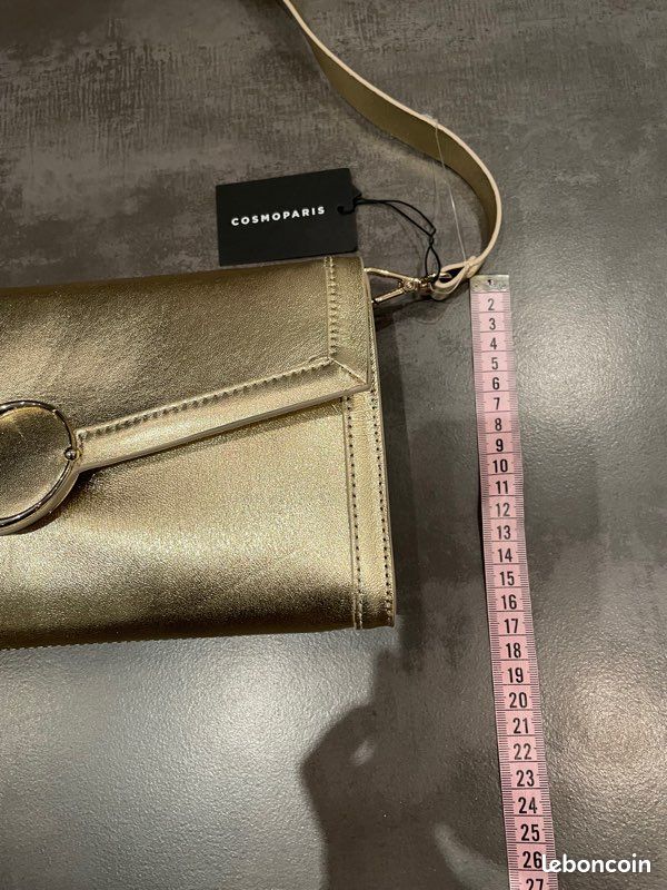 Sac à main à bandoulière neuf Cosmoparis cuir doré (image 4)