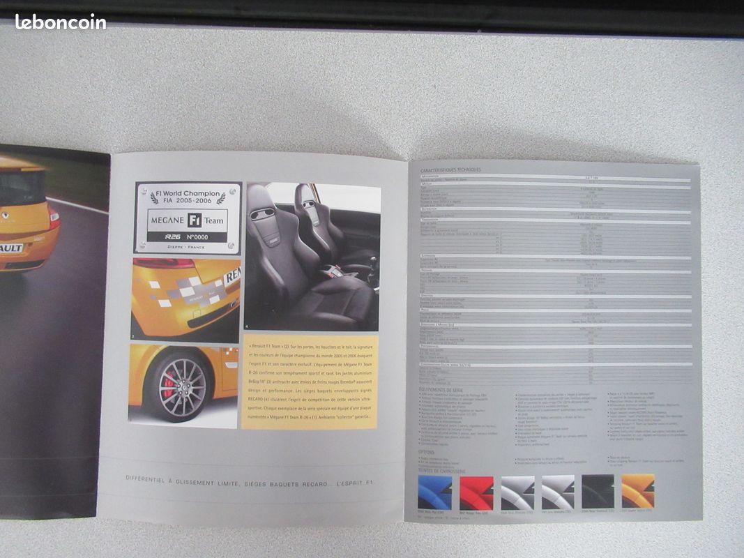 Lot de 3 catalogues dépliants Megane 2 RS F1 Team (image 10)