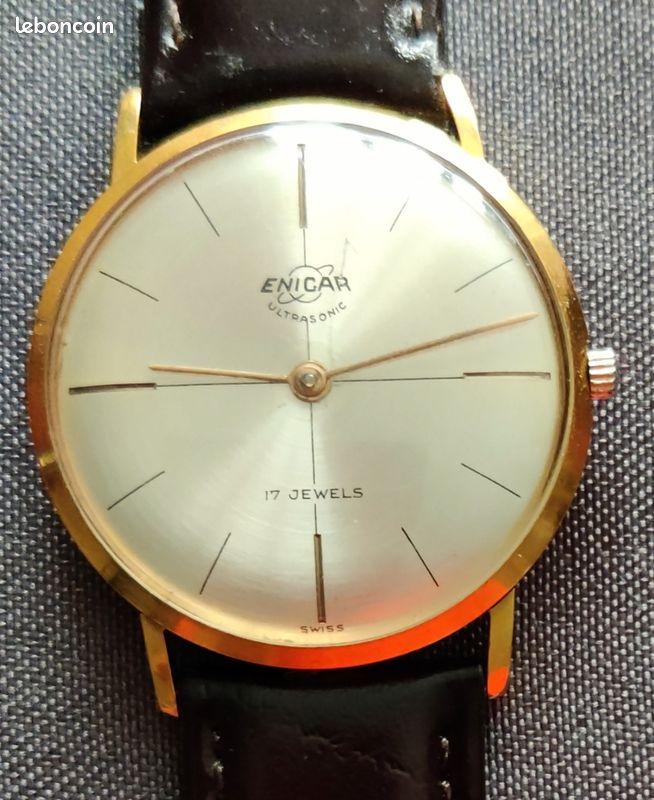 Fabuleuse montre ENICAR ULTRASONIC ULTRA-PLAT mécanique Montres