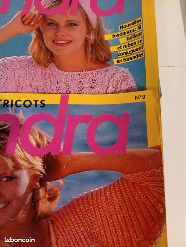 Lot de 19 Revue magazine sandra tricot(1,8,9,22,26,29,33,35,36,37,38,40,45,46,48,59,68,69,hs1) (image 3)