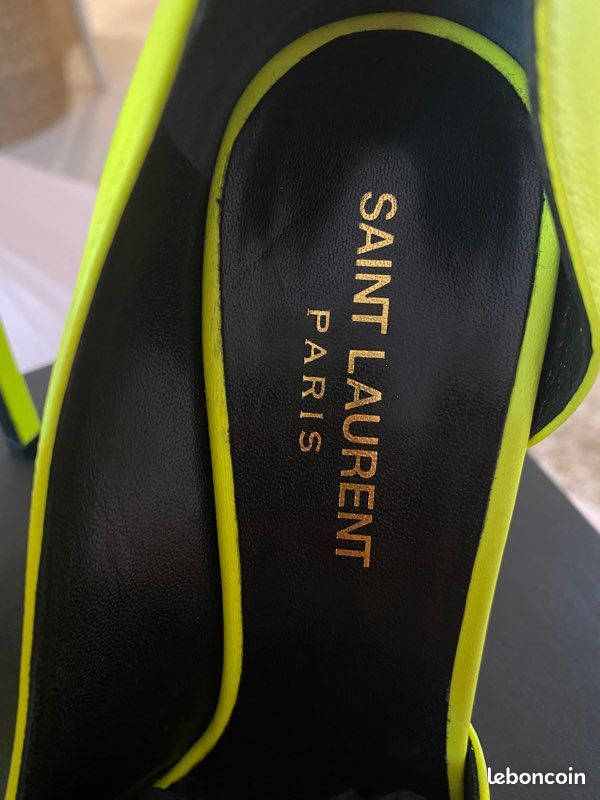 Escarpins Saint Laurent jaune fluo (image 6)