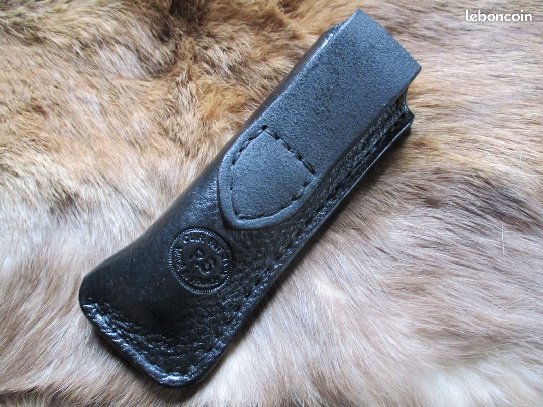 Etui en Cuir noir Foulonné(peaux d'orange) pour l'opinel n°10 non Customisé pour Droitier (image 8)