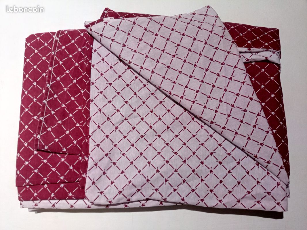Housse de couette 220 x 240 rouge et blanche - Essix (image 1)