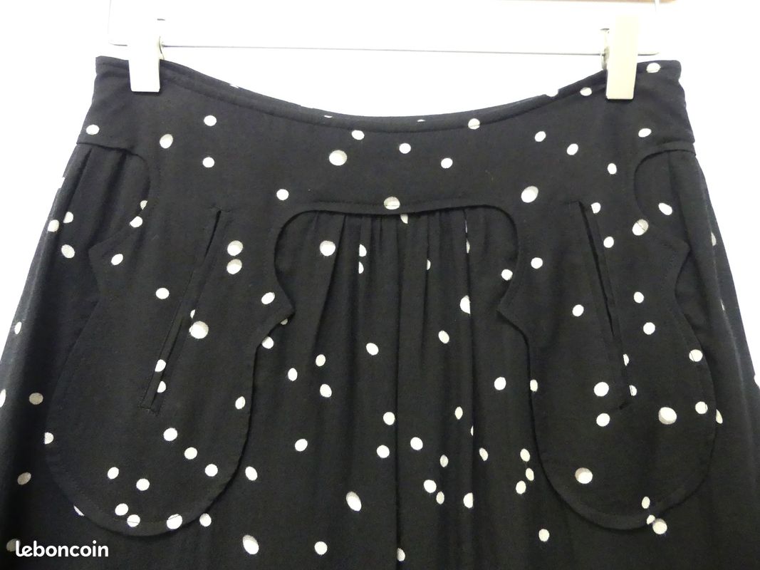 Jupe midi maille en crochet coton black beauty - Comptoir des Cotonniers