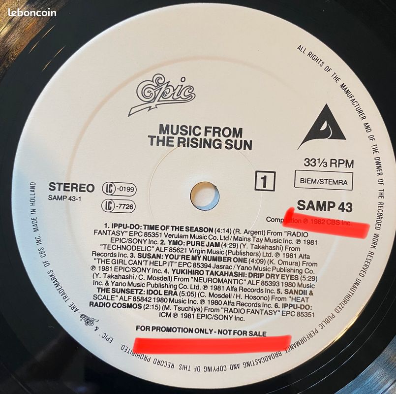 Vinyle - Music From The Rising Sun - SAMP 43 (image 6)