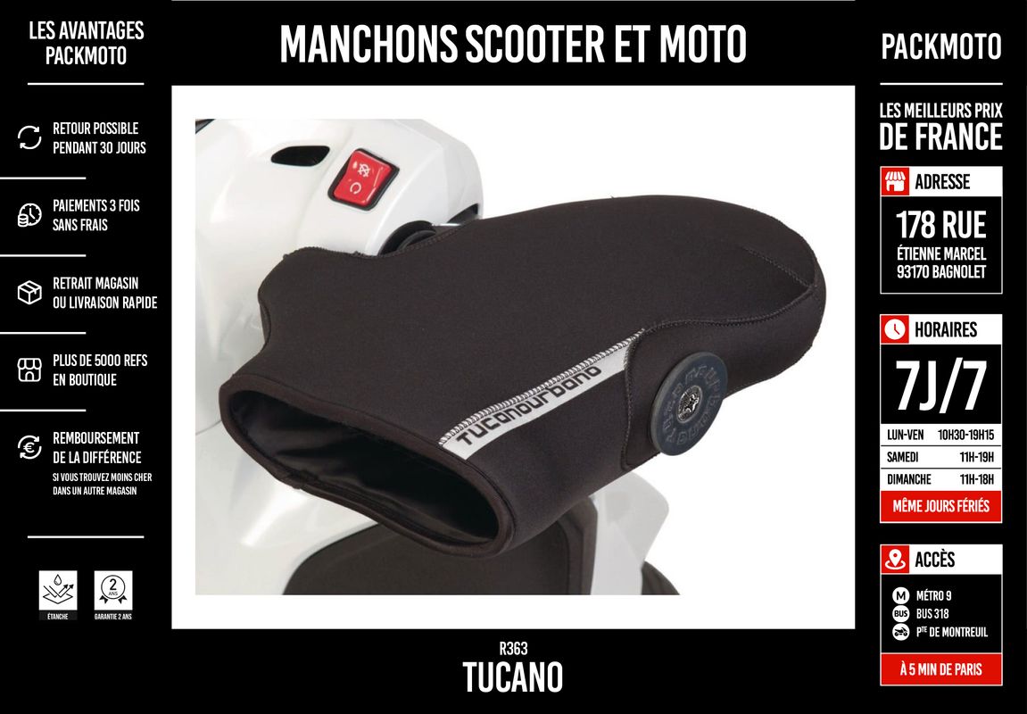 Manchons scooter et moto tucano - Équipement moto