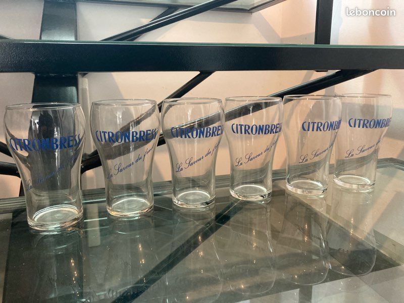 Rare lot 6 anciens verres citronbress la saveur du fruit đâïž (image 3)