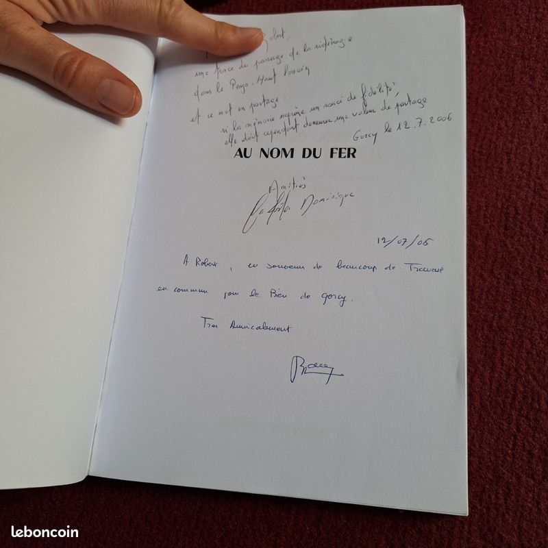 Livre "Au nom du fer" – Dominique Da Costa / Bernard Labbé – avec dédicace (image 2)