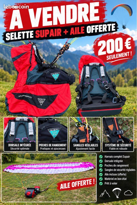 Selette pour parapente Supair (image 1)