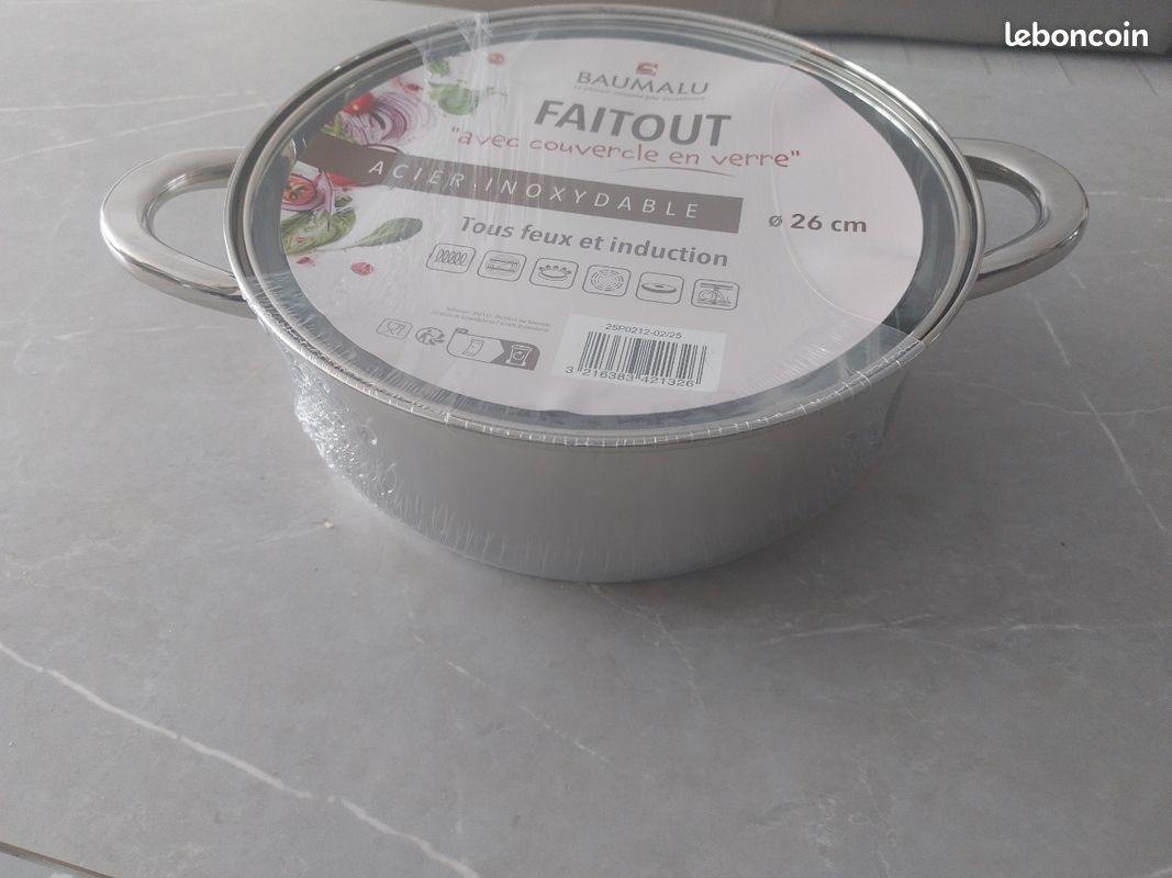 BURI Faitout En Acier Inoxydable 20 Litres Avec Couvercle Verre - Marmite Géante Pour Soupes, Ragoûts - Toutes Feux Sauf Induction