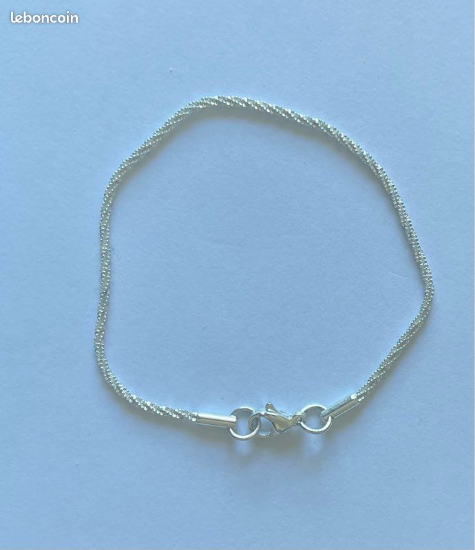 Bracelet Jonc Plaque Or 11 Grammes - Maille Torsadée 10 - Diamètre Intérieur 6 Cm - Occasion