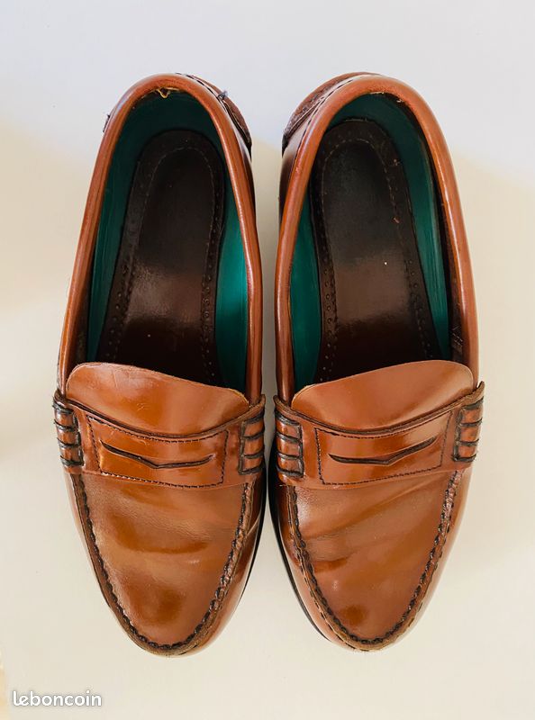 Mocassins Sebago En Cuir Marron Pour Homme - Pointure 8.5 US - Occasion - Style Loafer