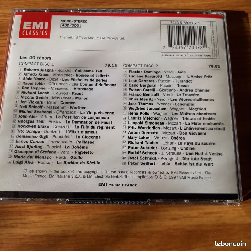 CD Coffret 2 CD les 40 ténors (image 2)