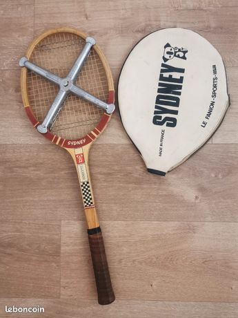 Vieille Raquette De Tennis Sydney Vintage, Année 60, Décoration
