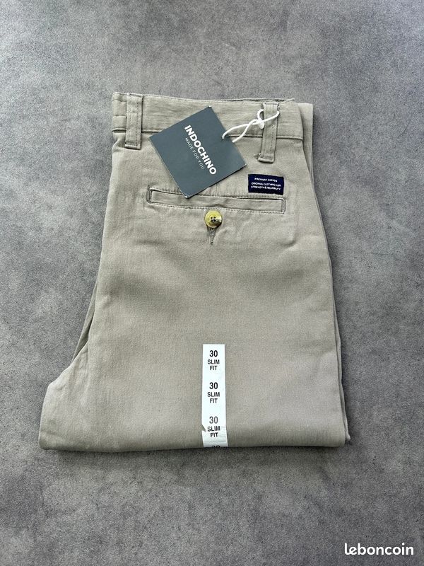 Chino Indochino slim fit beige neuf avec étiquette taille 30 us 40 fr pantalon homme (image 2)