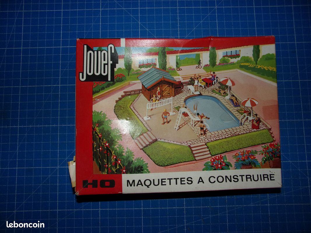 JOUEF maquette montée piscine et jeux de jardin 1991 - Jeux & Jouets