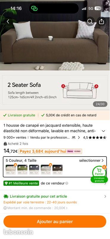 1 pièce Housse de Canapé Moderne Rayée Beige & Gris - Design Élastique Solide en Une Pièce, Adaptée aux Canapés 1/2/3/4/5 Places, Tissu Facile à Entretenir, Housse de Canapé Sans Accoudoirs, Housse de (image 6)