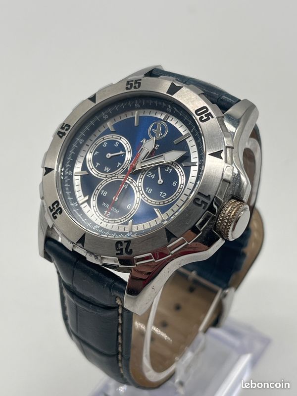 Montre homme Aigle style sport chic cadran bleu multifonction #E1 (image 2)
