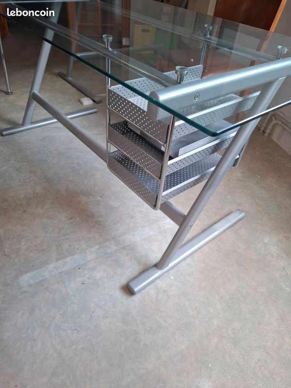 Beau bureau d'angle en verre (image 9)