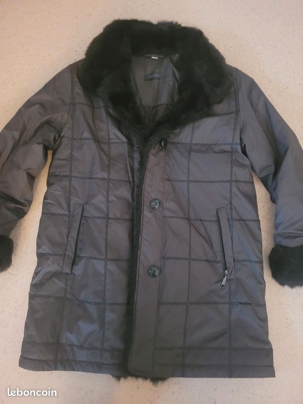 Manteau 3/4 marron chocolat T40 syl5640 (image 1)