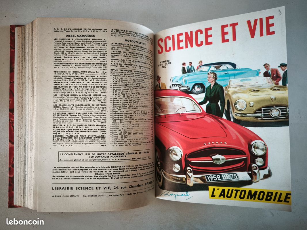 Reliure Science et vie H.S. AUTO MOTO 1950 1952 (image 5)