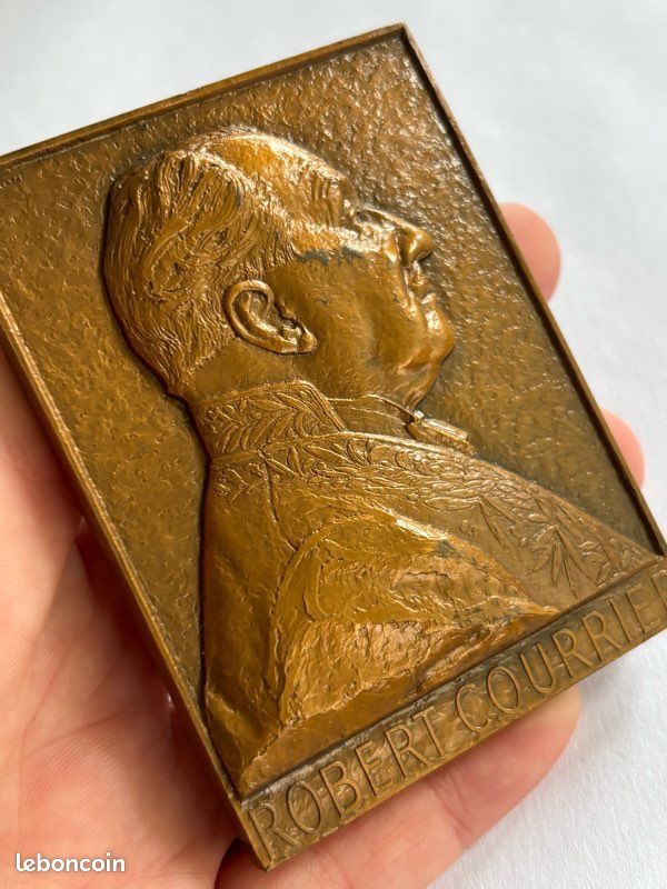 Rare Grande Médaille Ancienne En Bronze (à Définir) - French Antique