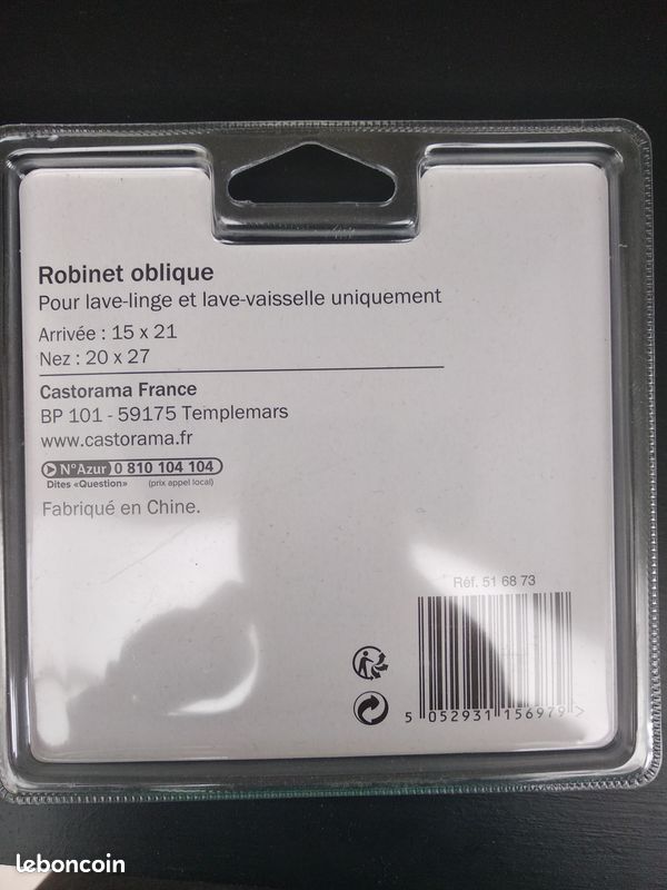 Alimentation robinet oblique (image 1)