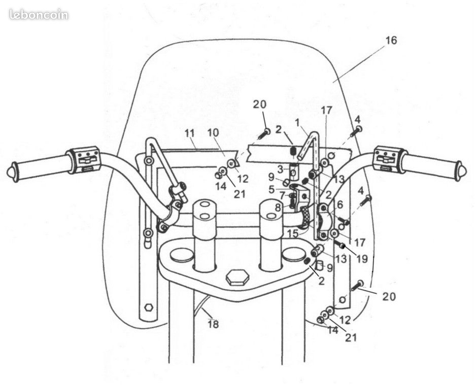  Moto Pare-Brise Pare-Brise Universel pour Moto