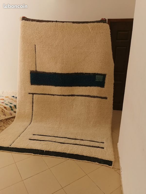 Tapis Berbère art déco blanc (image 3)