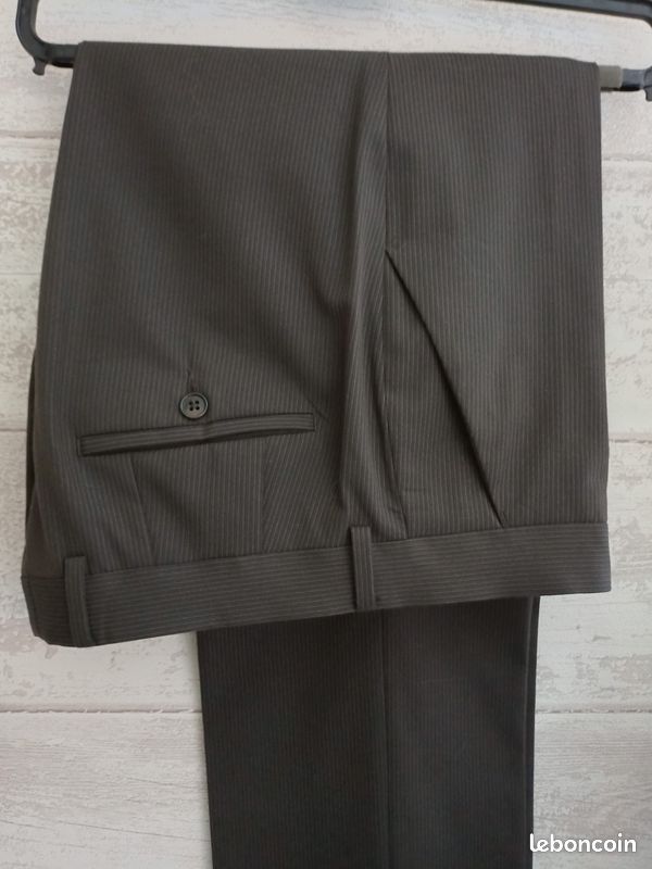Costume marron, fines rayures " Jules " ~ T.50 (image 7)