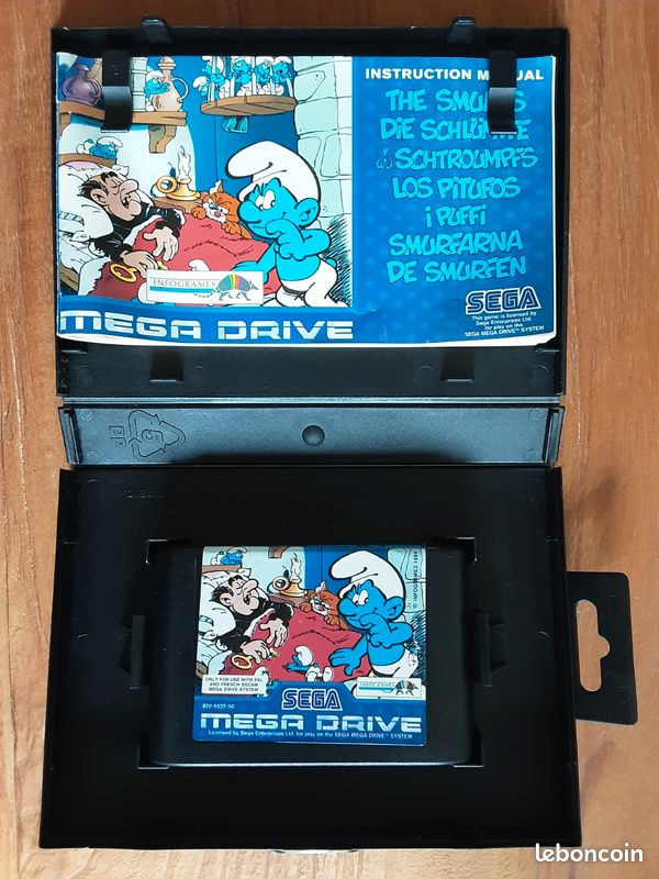 Jeu Les Schtroumpfs Mega Drive - Pal FR - Très Bon état - SEGA - Boîte Et Notice