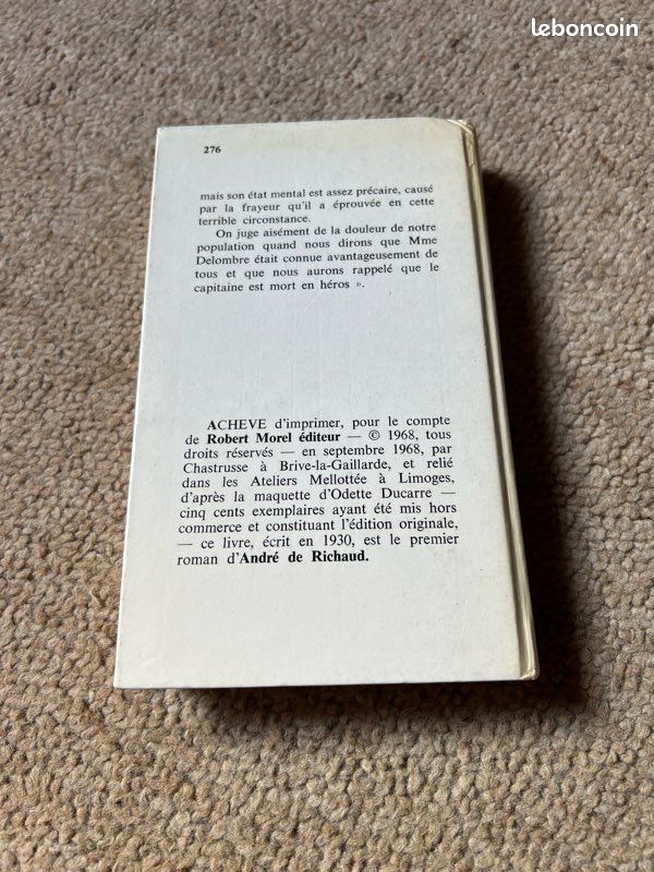 La Douleur – André de Richaud (Édition originale, 1968, Robert Morel) (image 2)