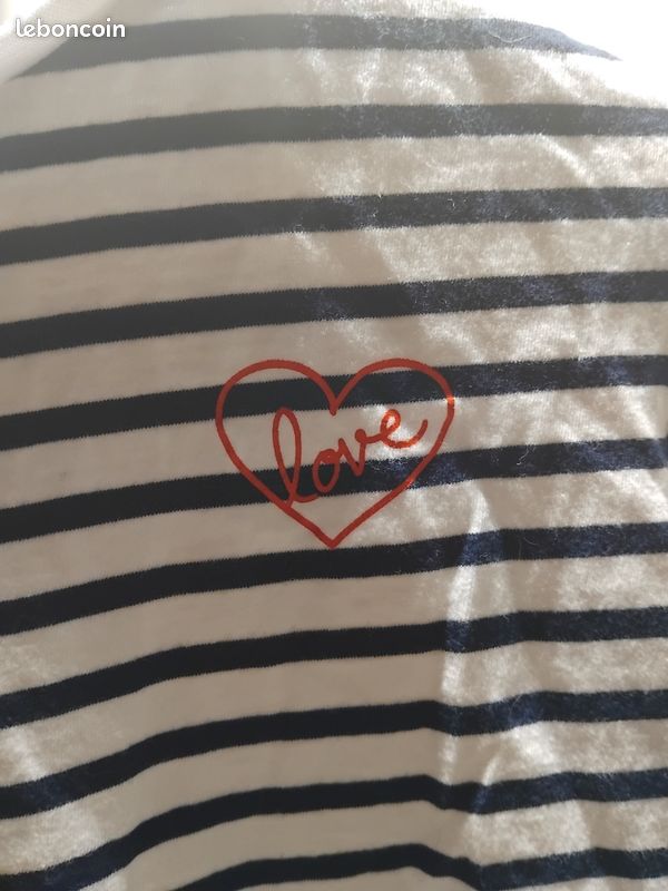 Tee-shirt shirt a manches longues rayé kiabi (image 3)