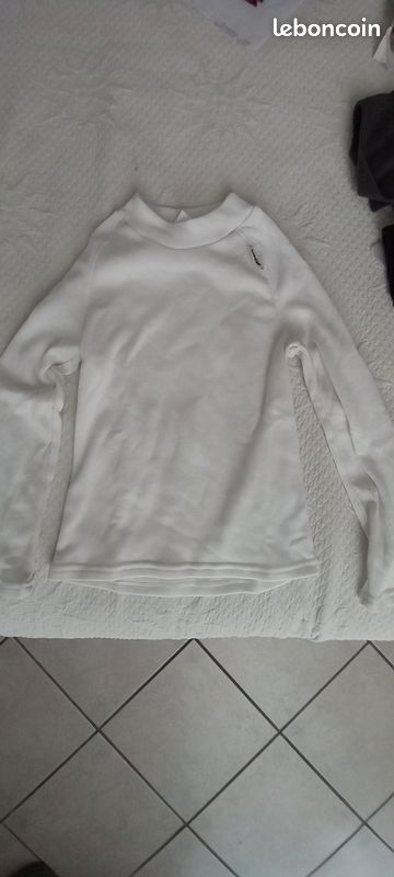 Sous-pull sports hiver blanc unisexe décathlon Sport Plein air