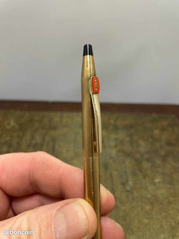 Stylo à Bille Plaqué Or Vintage Avec Initiales 'HG' Gravées - Occasion - Style Rétro