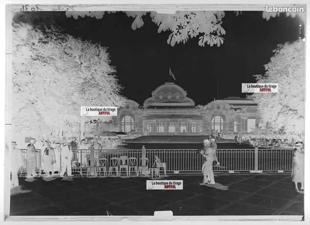PLAQUE VERRE PHOTO ancienne positif noir et blanc 13x18 cm Vichy Victor Hugo EUR 29,00 - IT