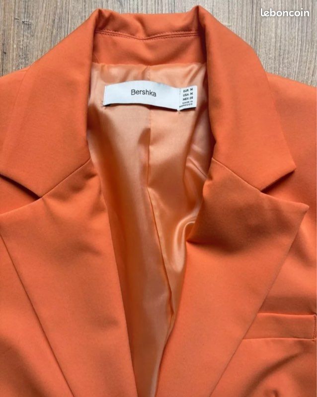 Bershka veste tailleur costume Blazer orange saumon M Vêtements